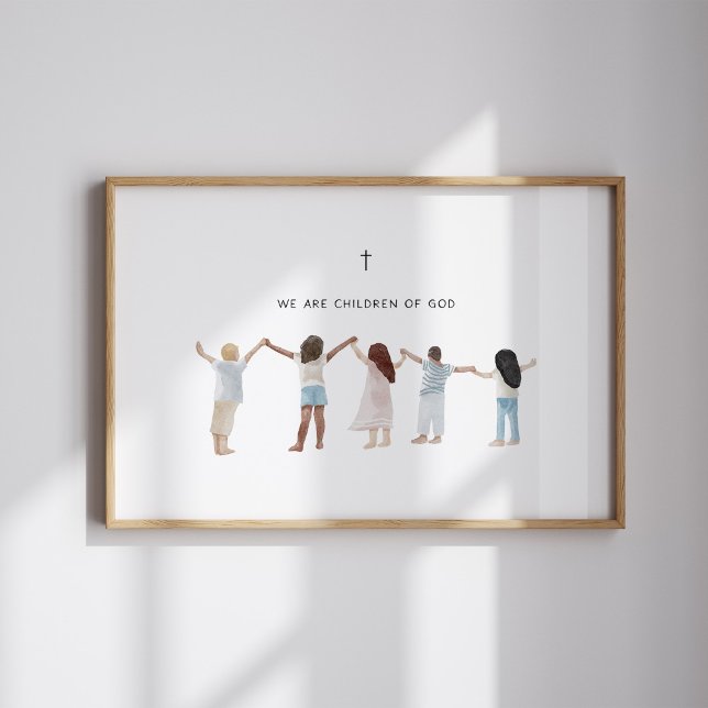 Poster Aquarelle nous sommes enfants de Dieu (Créateur téléchargé)