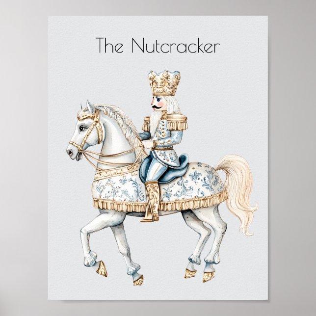 Poster Aquarelle Nutcracker Ballet Noël (Devant)