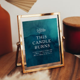 Poster Aquarelle Océan Maussade Cette Bougie Brûle Mariag