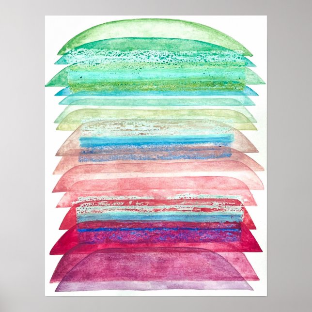 Poster Aquarelle Ombre et peinture à l'huile pastel (Devant)
