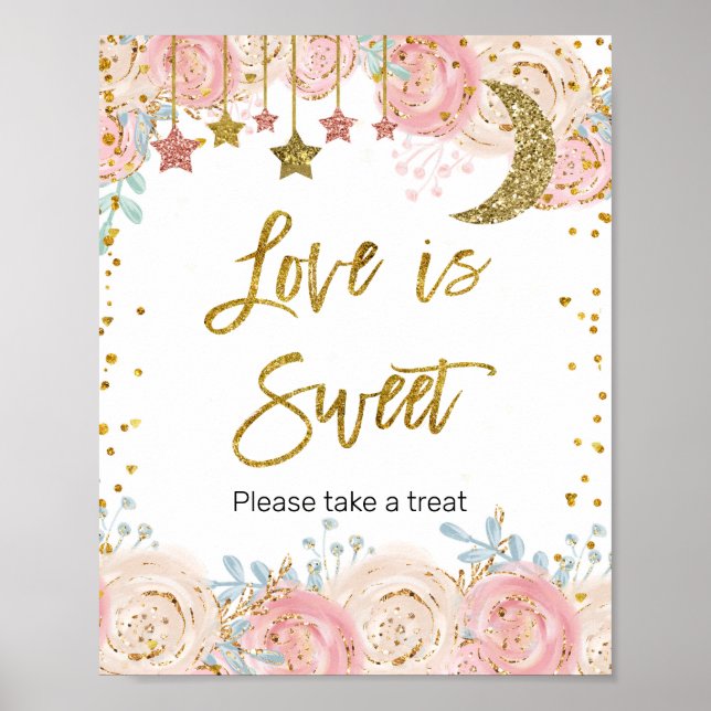 Poster Aquarelle or scintillante Aquarelle L'amour est si (Devant)