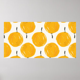 Poster Aquarelle oranges fruit peinture à la main illustr