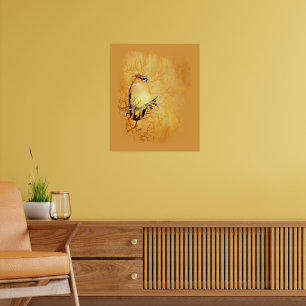 Poster Aquarelle originale Grosbeak oiseau art faune