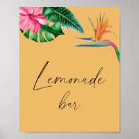 Aquarelle palmiers tropicaux - bar à limonade