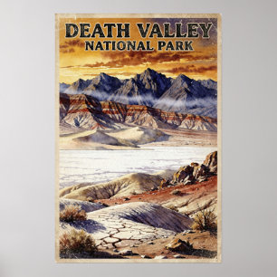 Poster Aquarelle Parc national de la vallée de la Mort Ré