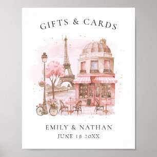 Poster Aquarelle Paris Café Baby shower Cadeaux & Cartes