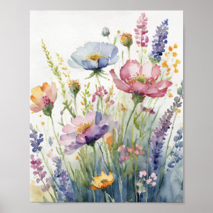 Poster Aquarelle Pastel Flower