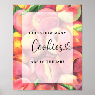 Poster Aquarelle pêches - devinez combien de cookies