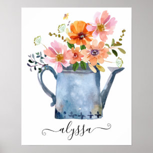 Poster Aquarelle peinte à la main Floral
