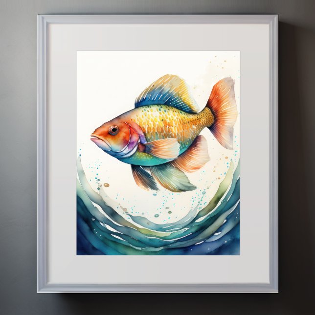 Poster Aquarelle Peinture de poisson (Créateur téléchargé)