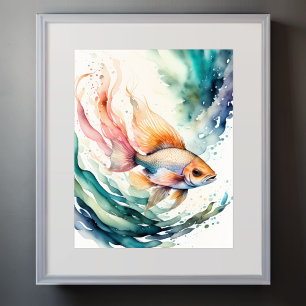 Poster Aquarelle Peinture de poisson