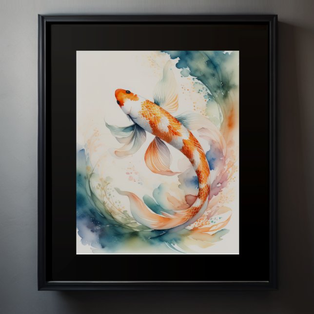Poster Aquarelle Peinture de poisson de Koi (Créateur téléchargé)