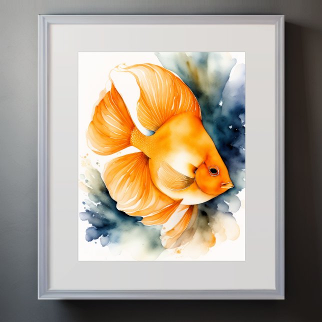 Poster Aquarelle Peinture de poisson orange (Créateur téléchargé)