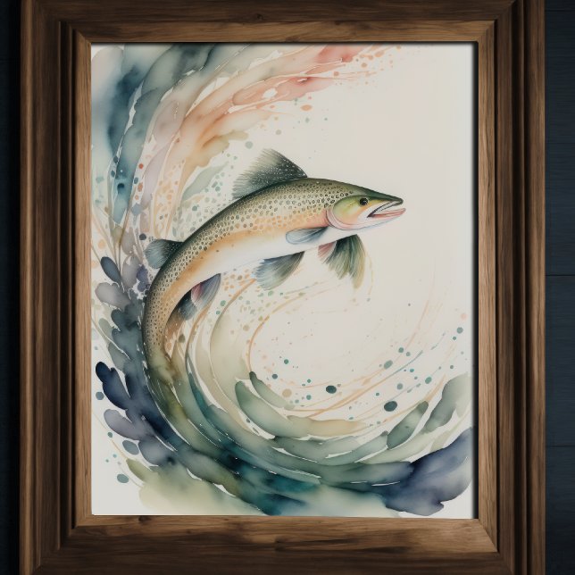 Poster Aquarelle Peinture de poisson Splash II (Créateur téléchargé)