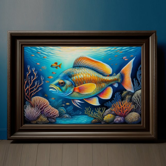 Poster Aquarelle Peinture de poissons colorés de récif 3: (Créateur téléchargé)