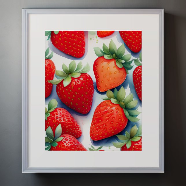 Poster Aquarelle Peinture des fraises (Créateur téléchargé)