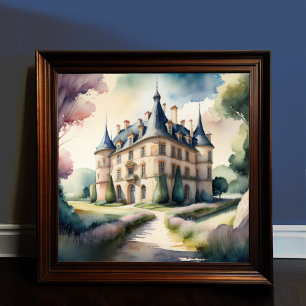 Poster Aquarelle Peinture du Château de France II