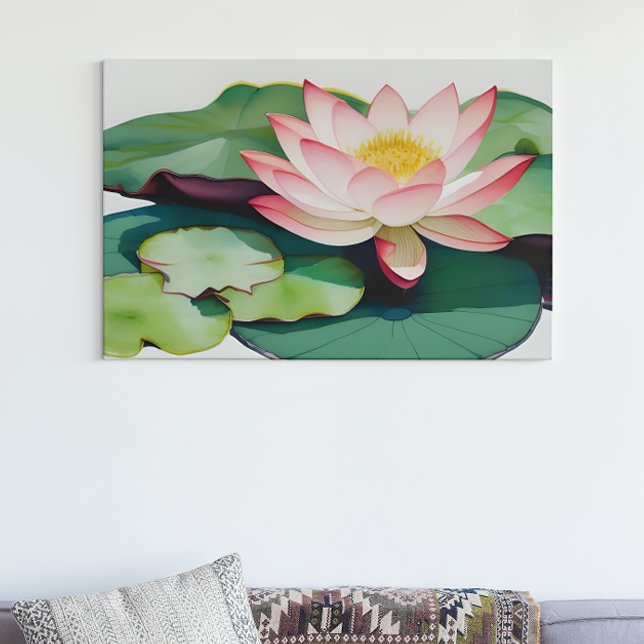 Poster Aquarelle Peinture D'Une Fleur De Lotus (Créateur téléchargé)