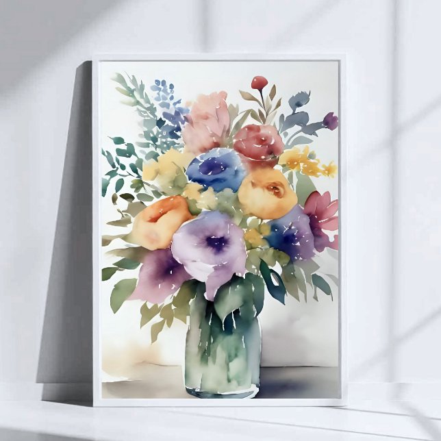 Poster Aquarelle peinture florale Bouquet (Créateur téléchargé)