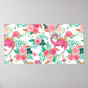 Poster Aquarelle peinture sans couture motif avec din mig