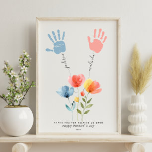 Poster Aquarelle personnalisée Fleurs sauvages à la main