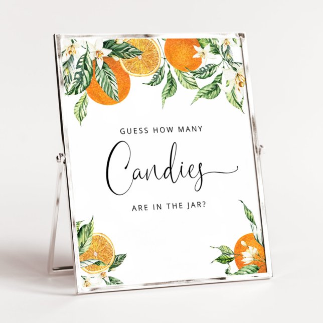 Poster Aquarelle petite mignonne devinez combien de bonbo (Créateur téléchargé)