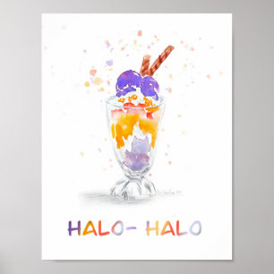 Poster Aquarelle philippine/philippine Halo Halo Imprimer