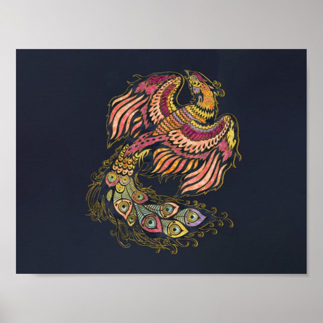 Poster Aquarelle Phoenix (Devant)