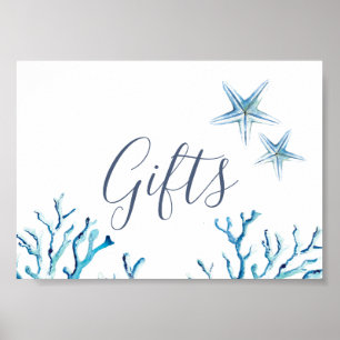 Poster Aquarelle Plage Mariage Cadeaux Tablette Signes