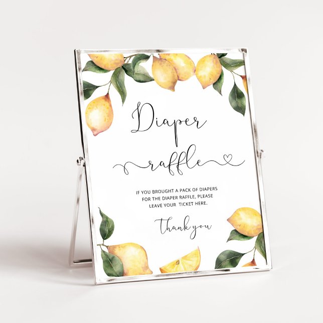 Poster Aquarelle Plaque de tombole citron (Créateur téléchargé)