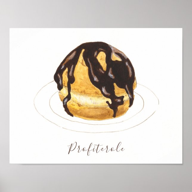 Poster Aquarelle profiterole (Devant)