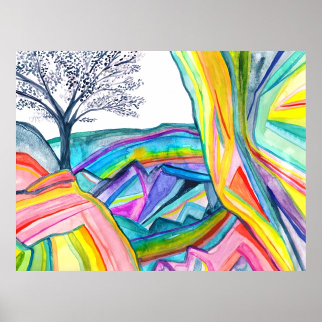Poster Aquarelle Rainbow Canyon (Devant)
