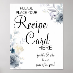 Poster Aquarelle Recette Cartes signe du jeu de douche nu