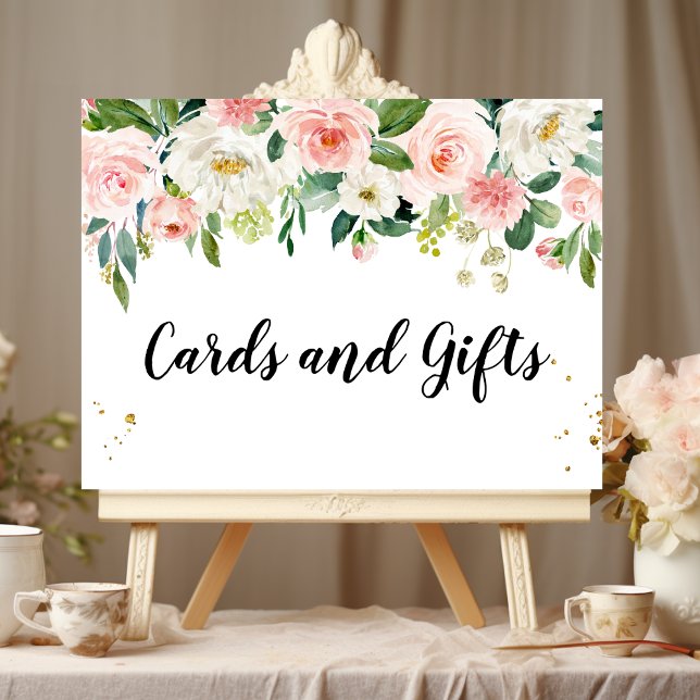 Poster Aquarelle rose moderne Beauté Fleurs et gouttes d' (Créateur téléchargé)