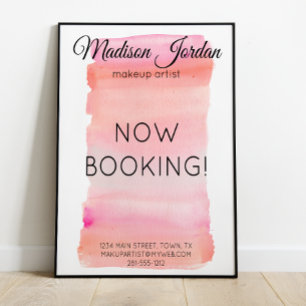Poster Aquarelle rose moderne pointe