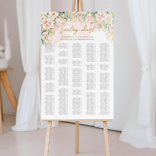 Poster Aquarelle roses rose pâle eucalyptus Alphabétique