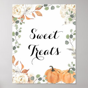 Poster Aquarelle Rustique citrouille Sweet Traitements si