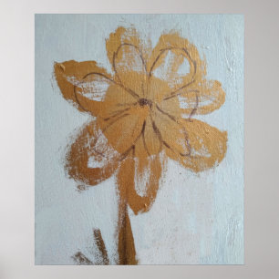 Poster Aquarelle rustique Gold Daisy