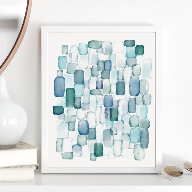 Poster Aquarelle Sea Glass Art Imprimer (Créateur téléchargé)