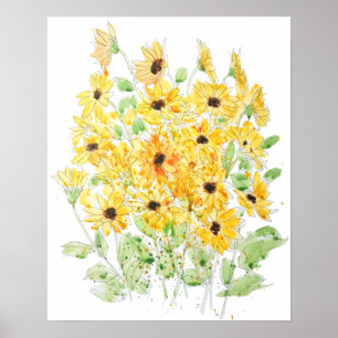 Poster aquarelle Susan aux yeux noirs