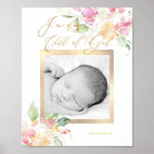 Poster Aquarelle Sweetpeas, je suis un enfant de Dieu