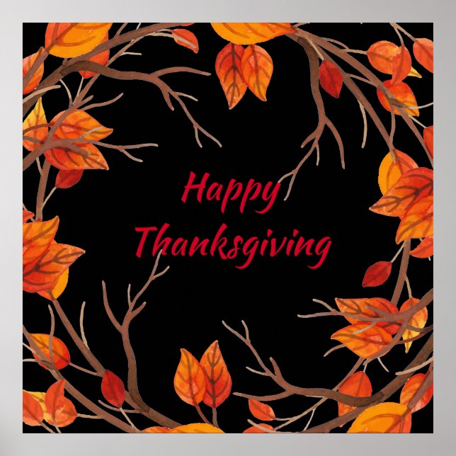Poster Aquarelle Thanksgiving Leviers (Devant)