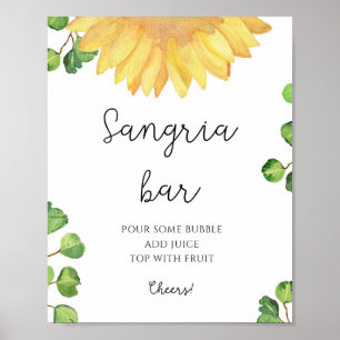 Poster Aquarelle tournesol barre de sangria