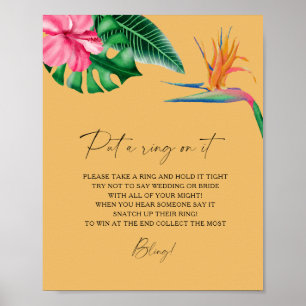 Poster Aquarelle tropicale - mettre une bague sur le jeu