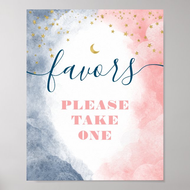Poster Aquarelle Twinkle Twinkle Genre Reveal Faveurs (Devant)