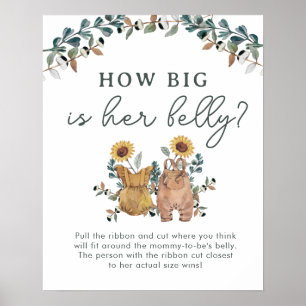 Poster Aquarelle Twins Baby shower Belly Jeu