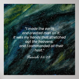 Poster Aquarelle Univers Isaïe Bible Verse Religieux