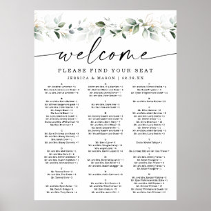 Poster Aquarelle Verdure Mariage Or Planche assise