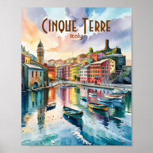 Poster Aquarelle Vernazza Cinque Terre Italie Colorée