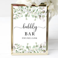 Aquarelle verte Bubbly Bar Pop Fizz Clink Sign